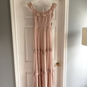 NWT EXPRESS pink ruffle maxi dress